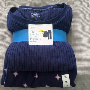 Croft & Barrow Blue Pajama Set with Star Design